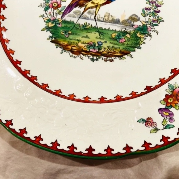 JA6-SIX PIECE SET RARE 1921 Antique Copeland Spode Vienna Bird Dinner Plates - Picture 8 of 11